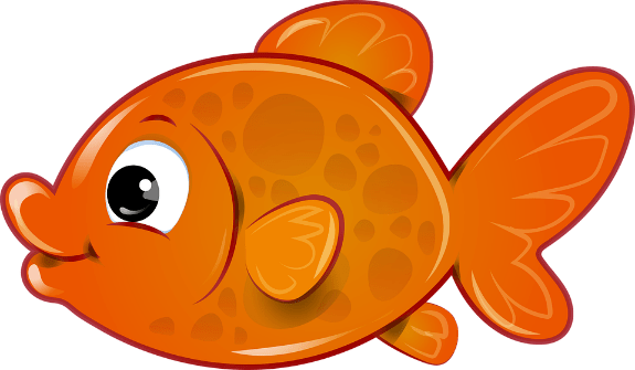 (left) A simple cartoon goldfish