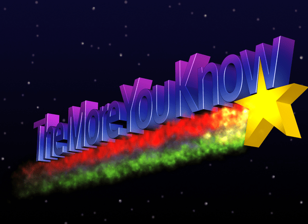 Picture is a black background with small white dots (like stars). The foreground is a big yellow star approaching the viewer, and behind it is a trail of red, green, and yellow 